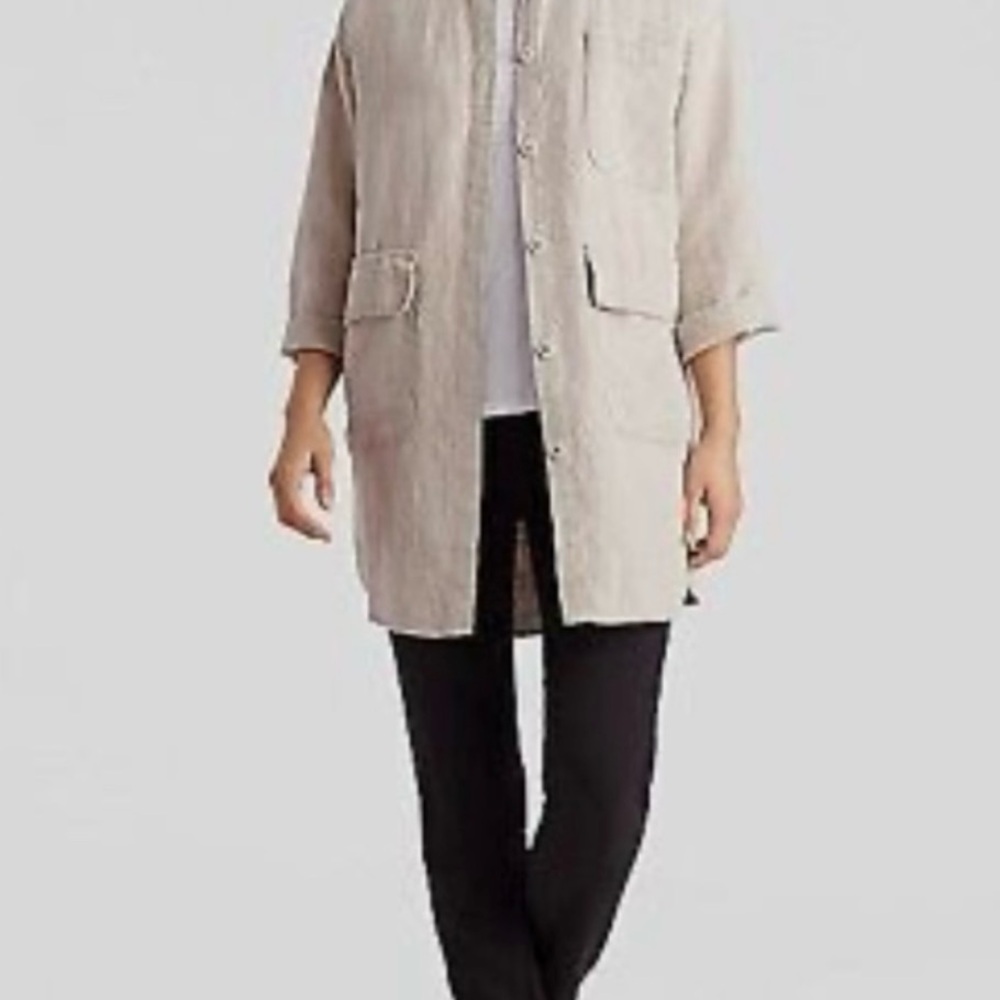 Eileen Fisher Organic Linen Jacket size XL